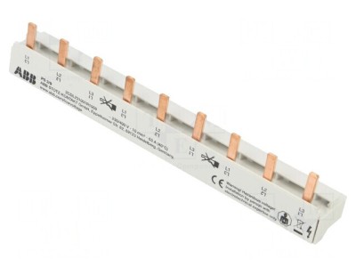 Bară colectoare 10mm2 3 poli 63A 690V 9 module foto