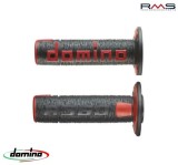 Mansoane Moto Cross Enduro Domino Negru/Rosu 120mm Cauciuc Termoplastic Made in Italy ATV Scutere