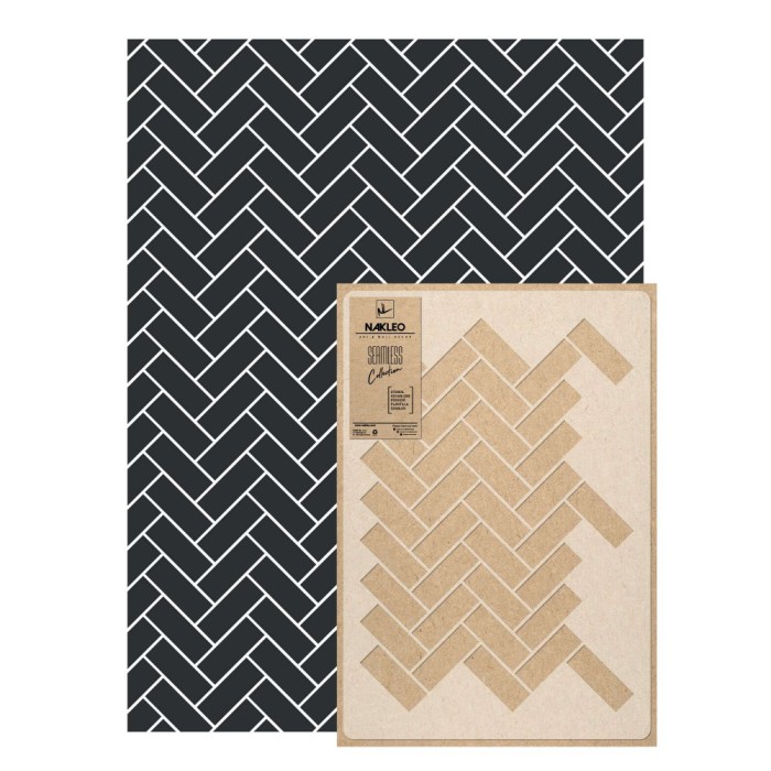 Reutilizabil Allover Plastic Șablon // HERRINGBONE ȚIGLE