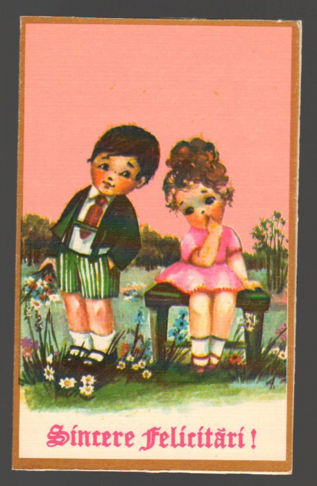 CPIB 20149 CARTE POSTALA - FELICITARE- FATA SI BAIAT
