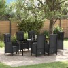 Set de dining pentru grădină , 7 piese, din ratan sintetic negru