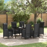 Set de dining pentru grădină , 7 piese, din ratan sintetic negru
