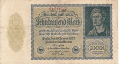 GERMANIA 10.000 marci 1922 VF!!! foto