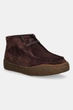 Camper pantofi de piele &icirc;ntoarsă Peu Terreno culoarea bordo, cu toc plat, K400813-001