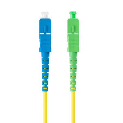 Cablu retea fibra optica cu lungime 5 m si conectori SC APC-SC UPC, Lanberg Z43071, SM, SIMPLEX 3.0MM G657A1 LSZH, galben foto