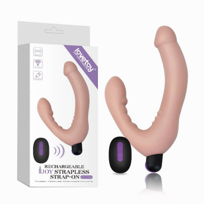 Rechargeable IJOY Strapless Strap-on - Vibrator Dublu cu Telecomandă, 20,3 cm foto