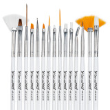 Cumpara ieftin Set 15 Pensule Manichiura SensoPRO Milano, Pastel White