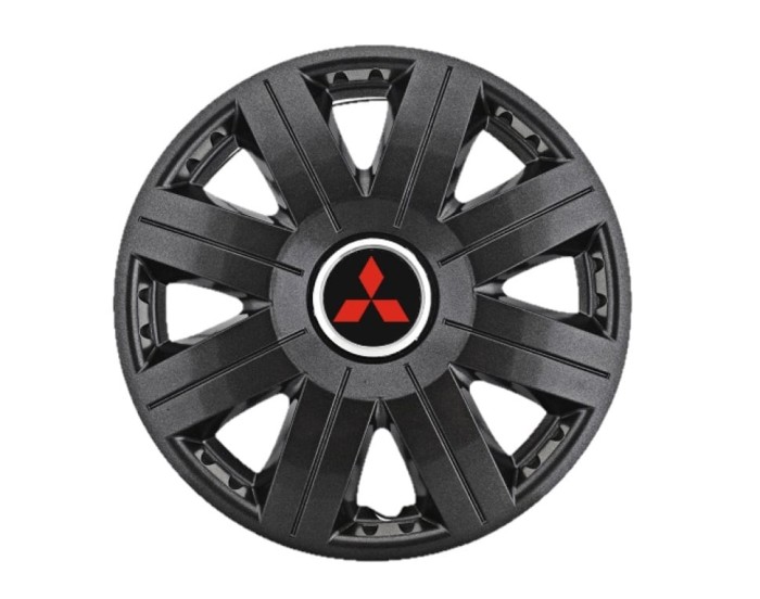 Set 4 capace roti Cosmos Negru R15, pentru gama auto Mitsubishi