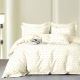 Lenjerie de pat Percale crem 4 piese, bumbac, 2PXXL, PRC191