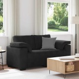 vidaXL Canapea loveseat neagră 120 cm catifea 4105262