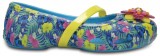 Balerini Crocs Kids&#039; Lina Graphic Flat Albastru - Electric Blue