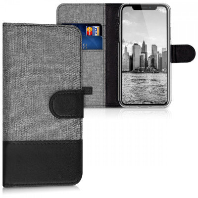 Husa pentru Apple iPhone X / iPhone XS, Textil, Gri, 42501.22 foto