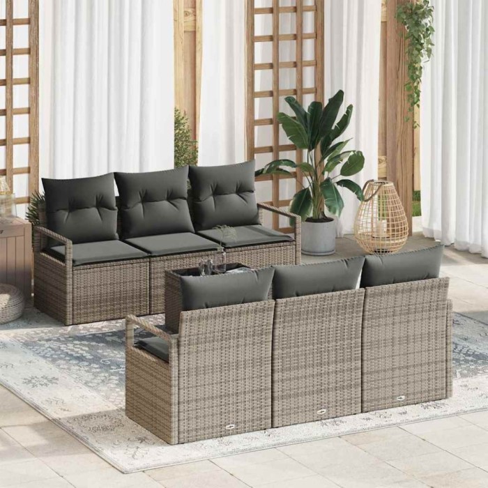 vidaXL Set de canapele pentru grădină Manual 7 pcs Gri 55 x 55 x 37 cm 3354938