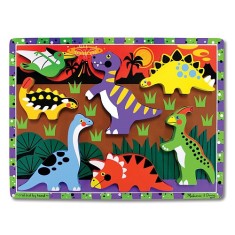 Puzzle lemn in relief Dinozauri Melissa and Doug