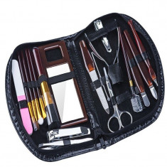 Set Travel - Manichiura, pedichiura si make-up 18 piese + etui, Elina foto