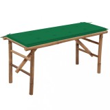 Cumpara ieftin Bancă de grădină pliabilă cu pernă, 118 cm, bambus