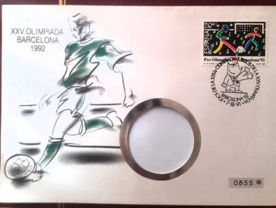 Spania 1991 Fotbal Olimpiada Barcelona &amp;#039;92 Fdc foto