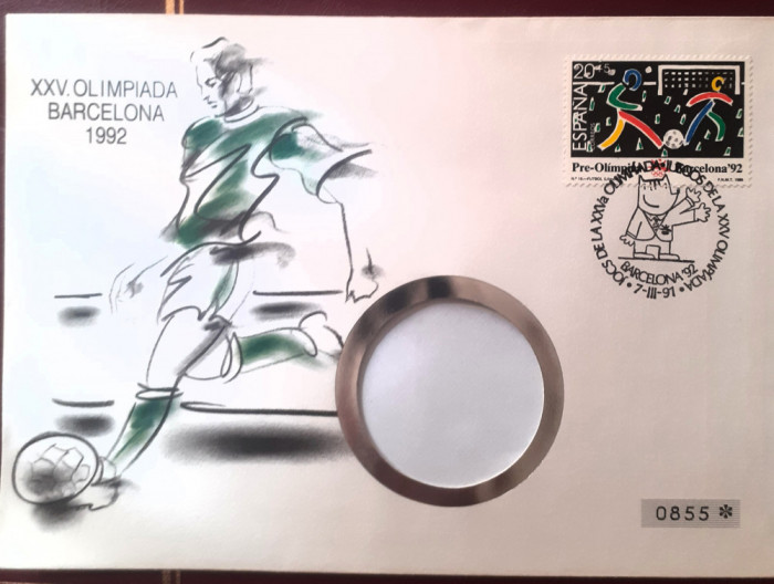 Spania 1991 Fotbal Olimpiada Barcelona &#039;92 Fdc