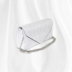 Geanta mica, plic seara pentru ocazii si petreceri, 20 x 10 cm, Magrot B-35 - Alb