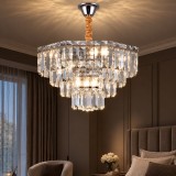 Candelabru din cristal ADAMA Eleganza, 7x E14, 50 cm, crom lucios