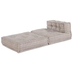 vidaXL Pouf Modular Bej Deschis 70x70x54 din Textile
