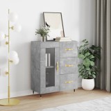 vidaXL Servantă, gri beton, 69,5x34x90 cm, lemn compozit