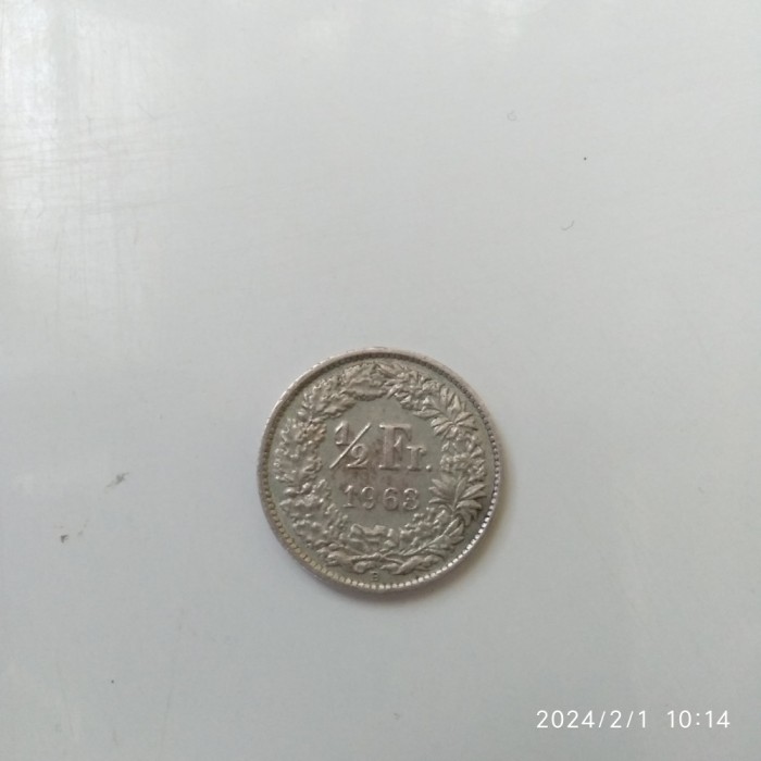 -Y- MONEDA ELVETIA 1/2 FRANC 1963 ( ARG )