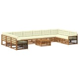 vidaXL Seturi de canapele cu pernă 11 pcs Lemn Solid de Acacia 3383923