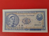 Bancnota 5 lei 1952 serie albastra - aUNC