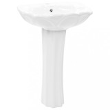 Cumpara ieftin Lavoar cu piedestal, alb, 580 x 510 x 200 mm, ceramica