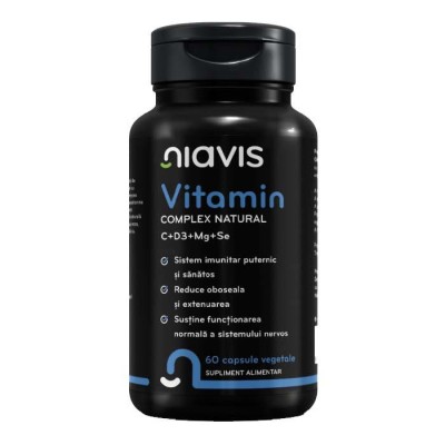 Vitamin Complex Natural C+D3+Mg+Se 60 capsule Niavis foto