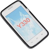 Husa Telefon Silicon+Folie Plastic Huawei Ascend y330 Black S-line