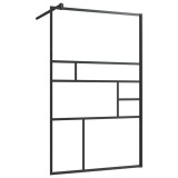Cumpara ieftin Paravan dus walk-in, negru, 100x195 cm, sticla ESG transparenta
