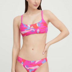 adidas Performance costum de baie din două piese Flower culoarea roz, cupa usor rigidizata