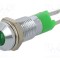 Lampă LED convexă verde 12-14VDC &Oslash;8,2mm IP40 metal SIGNAL-CONSTRUCT