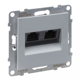 Priza dubla RJ45 UTP CAT5E Legrand Suno aluminiu 721351