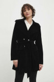Answear Lab jachetă de catifea culoarea negru, de tranzitie