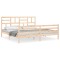 Cadru pat cu tablie 200x200 cm, lemn masiv de pin