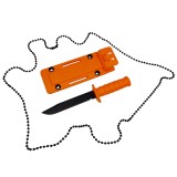 Cumpara ieftin Cutit tactic de vanatoare DEPOX&reg;, Military Convoy, 10 cm, teaca cu lant inclusa, portocaliu