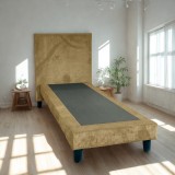 Pat Milano Premium din Lemn Masiv - 90&times;200 cm Maro / Pat + Saltea