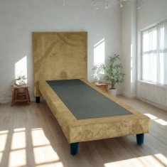 Pat Milano Premium din Lemn Masiv - 90&times;200 cm Maro / Pat