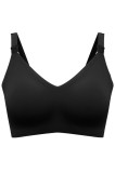 Cumpara ieftin Sutien Alăptare Fără Cusături Negru XL Linovit, Deschidere Ușoară, Material Respirabil, Cupe Dublate, Bretele Reglabile