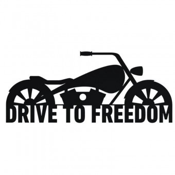 Decoratiune metalica de perete Krodesign Drive to Freedom KRO-1118, lungime 80 cm, negru, grosime 1.5 mm foto