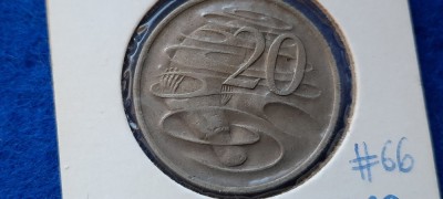 AUSTRALIA 20 CENTS 1969 ORNITORINC foto