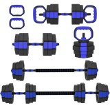 SPORTNOW Set Greutăți de Sală 4 &icirc;n 1 de 30kg, Convertibil &icirc;n Kettlebell, 2 Gantere, Haltere și Suport pentru Flotări, Roșu | Aosom Romania