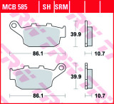 Set placute frana spate TRW MCB585SH - Honda CB-CBR-VFR 250-400 - Dominator - Transalp - 750 Africa Twin - Yamaha XJ6 Diversion