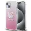 Husa pentru iPhone 15 - Hello Kitty Hardcase IML Gradient Electrop Kitty Head (HKHCP15SHDGKEP) - Pink