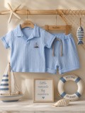 Cumpara ieftin Compleu din doua piese, tricou si pantaloni scurti pentru bebelusi, Junior
