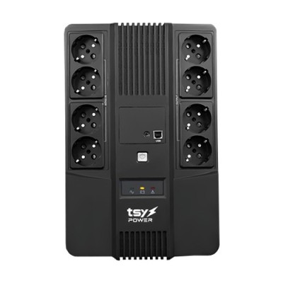 UPS TSY Power, 1000VA/600W, LED, line interactive, 8 x Schuko TSY-D-1K0-LED foto