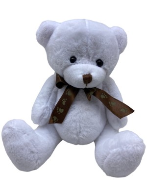 Jucarie de plus ursulet alb maxi - ursulet aranjament botez foto